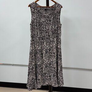 Talbot's B/W Sleeveless Dress Elastic Waist Size 14W